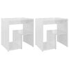vidaXL Mesitas de noche 2uds contrachapada blanco brillante 40x30x40cm
