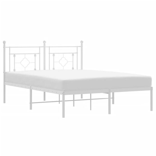 vidaXL Estructura cama sin colch&oacute;n con cabecero metal blanco 140x200cm