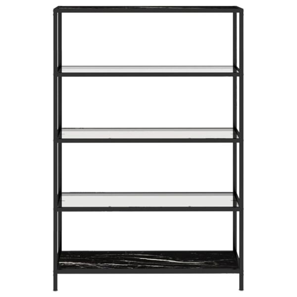 vidaXL Estantería vidrio transparente y negro mármol 100x36x168 cm