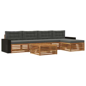 vidaXL Conjunto de sof&aacute;s de exterior 6 uds. Natural y Antracita