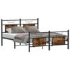 vidaXL Estructura de cama sin colch&oacute;n madera roble ahumado 140x190 cm