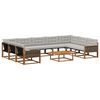 vidaXL Conjunto de sof&aacute;s de exterior 10 pcs Natural y Gris Claro