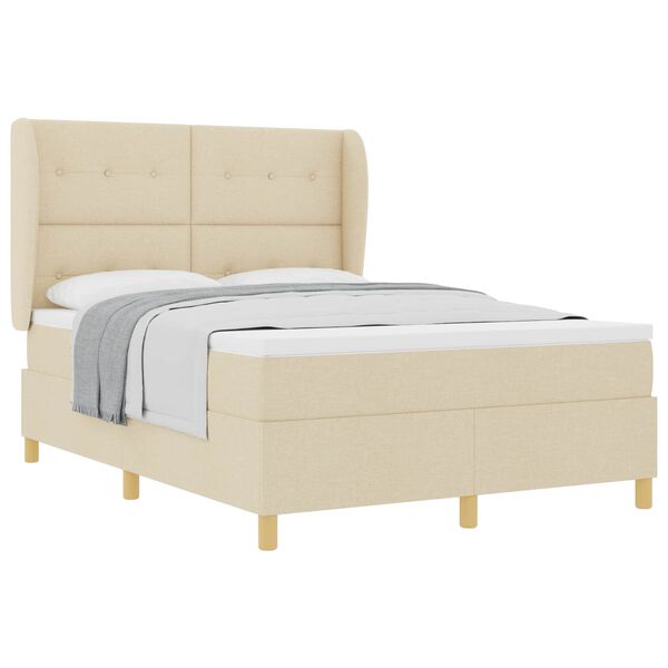 vidaXL Cama con Somier y Colch&oacute;n Gris Oscuro 90x190 cm de Tela Crema