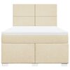 vidaXL Cama box spring con colch&oacute;n tela color crema 140x200 cm