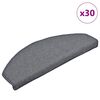 vidaXL Felpudos para escaleras 30 unidades 65x24x4 cm Gris claro y azul Semicircular Grande