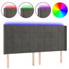 vidaXL Cabecero con LED de terciopelo gris oscuro 183x16x118/128 cm