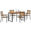 vidaXL Conjunto de Comedor de Jard&iacute;n 5 pcs Negro
