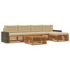 vidaXL Conjunto de sof&aacute;s de exterior 6 uds. Natural y Beige Poli&eacute;ster