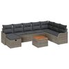 vidaXL Conjunto de sof&aacute;s de jard&iacute;n 9 uds. Gris Polirat&aacute;n