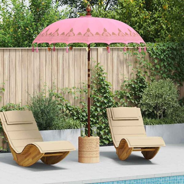 vidaXL Parasol Balin&eacute;s Rosa 185 x 185 x 260 cm Algod&oacute;n