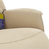 vidaXL Sill&oacute;n reclinable de masaje con reposapi&eacute;s tela color crema