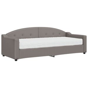vidaXL Sof&aacute; cama con colch&oacute;n tela gris taupe 80x200 cm