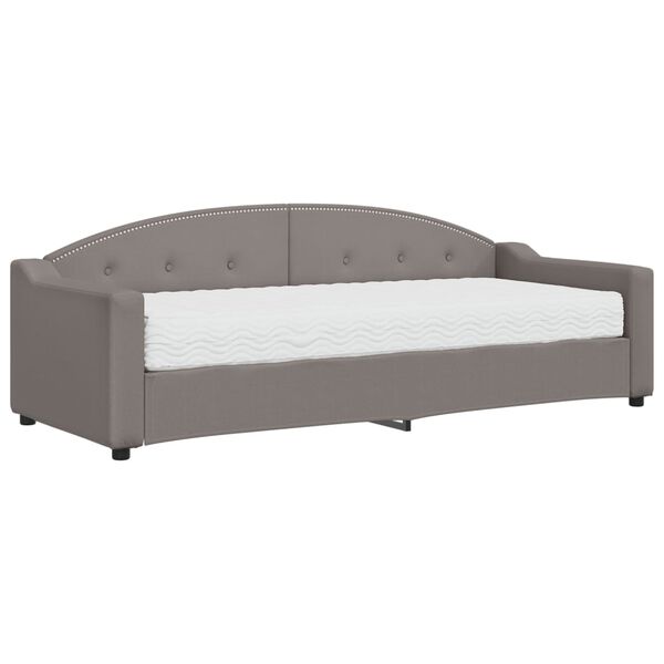 vidaXL Sof&aacute; cama con colch&oacute;n tela gris taupe 80x200 cm