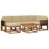 vidaXL Conjunto de sof&aacute;s de exterior 7 uds. 6 plaza Natural y Beige