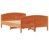vidaXL Cama sin colch&oacute;n madera maciza de pino marr&oacute;n cera 120x200 cm