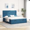vidaXL Estructura de cama otomana colchones terciopelo azul oscuro