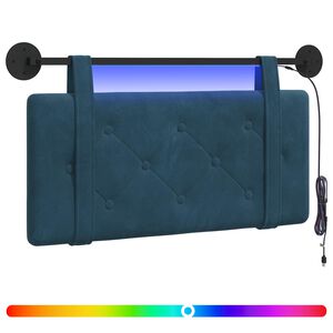 vidaXL Cabecero colgante Con luz LED Azul Terciopelo