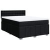 vidaXL Cama box spring con colch&oacute;n tela negro 140x200 cm