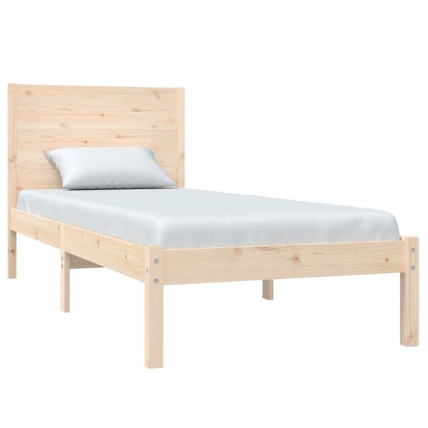 vidaXL Estructura de cama madera maciza 90x190 cm