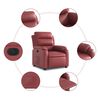 vidaXL Sill&oacute;n reclinable el&eacute;ctrico de cuero sint&eacute;tico rojo tinto