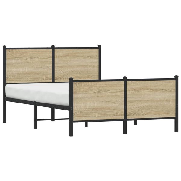 vidaXL Estructura de cama sin colchón metal roble Sonoma 120x190 cm