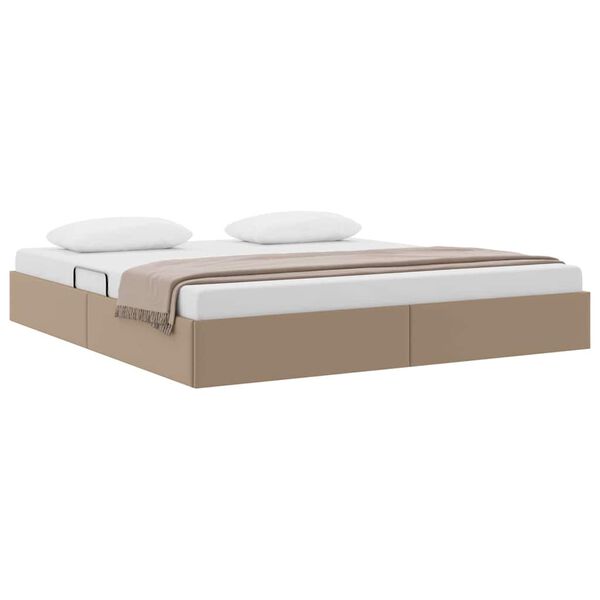 vidaXL Cama con almacenamiento Capuchino 180 x 200 cm Cuero sint&eacute;tico