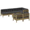 vidaXL Set de sof&aacute;s jard&iacute;n 8 pzas con cojines madera pino impregnada