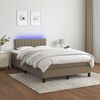 vidaXL Cama box spring con colch&oacute;n y LED tela gris taupe 120x190 cm