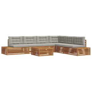 vidaXL Conjunto de sof&aacute;s de exterior 7 Pieza Gris Natural y Claro