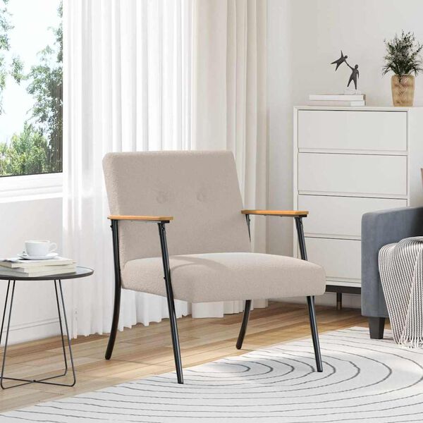 vidaXL sillón Gris Claro 59 x 75 x 78 cm Tejido parecido a lana rizada