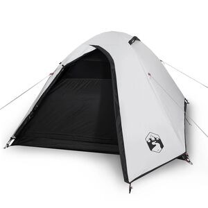 vidaXL Tienda de campa&ntilde;a igl&uacute; 3 personas tela opaca impermeable blanco