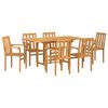 vidaXL Conjunto de Comedor de Jard&iacute;n 7 pcs Marr&oacute;n