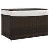 vidaXL Cesto para ropa sucia con tapa rat&aacute;n marr&oacute;n oscuro 55,5x35x34cm