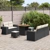 vidaXL Conjunto de sof&aacute;s de jard&iacute;n 8 pcs Negro rat&aacute;n sint&eacute;tico