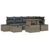 vidaXL Conjunto de sof&aacute; de jard&iacute;n 7 uds. Gris rat&aacute;n sint&eacute;tico