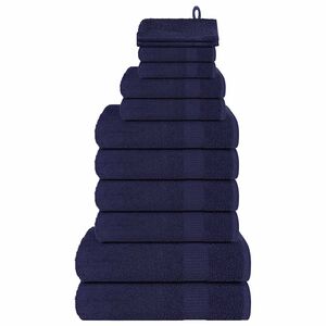 vidaXL Juego de toallas FROGN de 12 piezas azul marino 360 g/m&sup2;