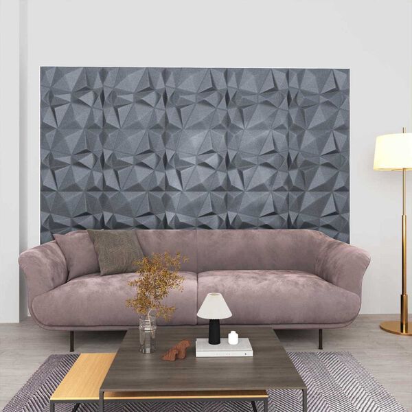 vidaXL Paneles de pared 24 pcs Gris Diamante 50 x 50 cm Espuma XPS
