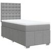 vidaXL Cama box spring con colch&oacute;n tela gris claro 90x190 cm