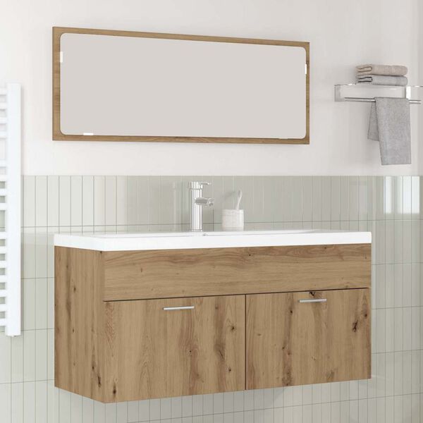 vidaXL Mueble de Cuarto de Ba&ntilde;o Roble artesanal 100 x 38,5 x 46 cm