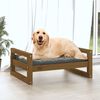vidaXL Cama para perros madera maciza pino marr&oacute;n miel 75,5x55,5x28 cm