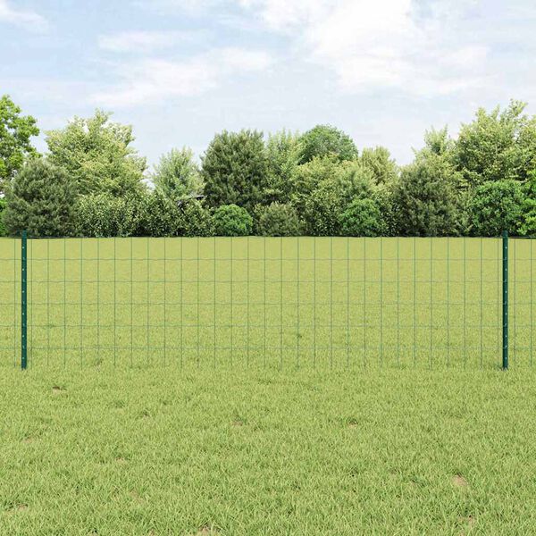 vidaXL Valla con Poste Verde 0,6 x 50 m Acero y PVC
