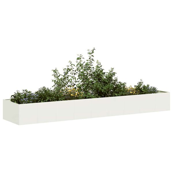 vidaXL Jardinera acero blanco 360x80x40 cm
