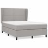 vidaXL Cama box spring con colch&oacute;n tela gris claro 140x190 cm