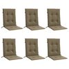 vidaXL Cojines silla respaldo bajo 6 ud tela taupe melange 100x50x4 cm
