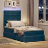 vidaXL Cama con almacenamiento y LED con LED Azul Oscuro 90 x 200 cm