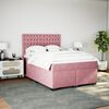 vidaXL Cama box spring con colch&oacute;n terciopelo rosa 160x200 cm