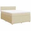 vidaXL Cama box spring con colch&oacute;n tela color crema 140x190 cm