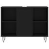 vidaXL Juego de muebles de baño 3 pzas madera contrachapada negro