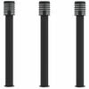 vidaXL L&aacute;mparas de suelo exterior 3 uds acero inoxidable negro 110 cm