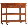 vidaXL Carrito de cocina de madera maciza de acacia 100x48x89 cm